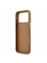 Guess Guess PU Grained 4G Logo Stand Camera Frame Zadní Kryt pro iPhone 17 Pro Max Brown
