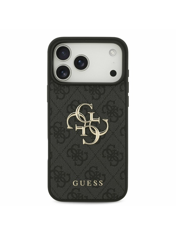 Guess Guess PU 4G Metal Logo Zadní Kryt pro iPhone 17 Pro Max Grey