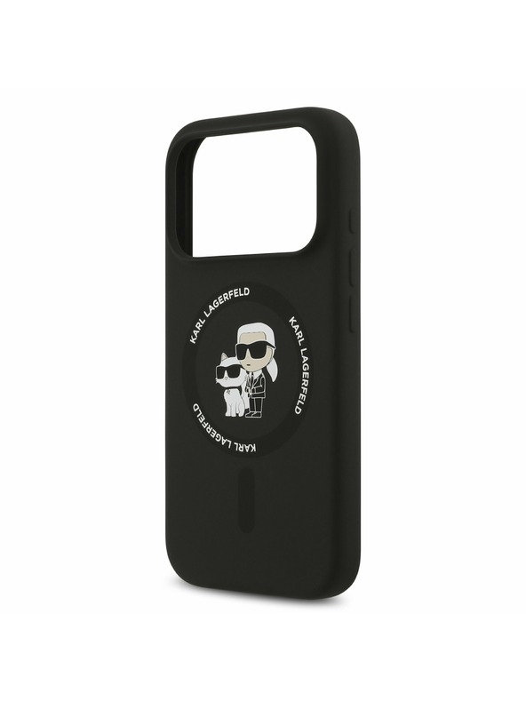 Karl Lagerfeld Karl Lagerfeld Liquid Silicone Karl and Choupette MagSafe Zadní Kryt pro iPhone 17 Pro Max Black