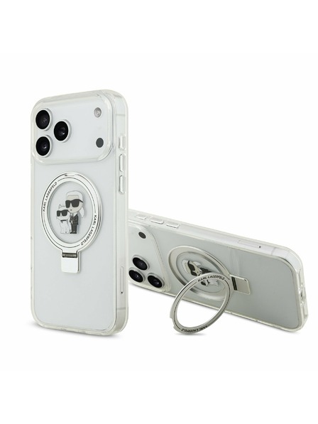 Karl Lagerfeld Karl Lagerfeld Ringstand Karl and Choupette MagSafe Zadní Kryt pro iPhone 17 Pro Max White