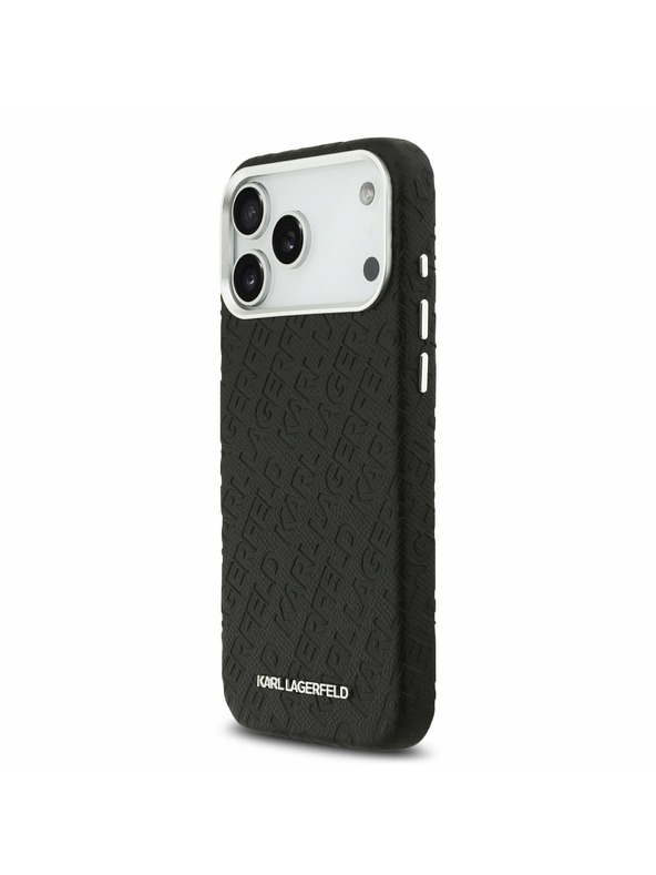 Karl Lagerfeld Karl Lagerfeld Grained PU Repeated Logo MagSafe Zadní Kryt pro iPhone 17 Pro Max Black
