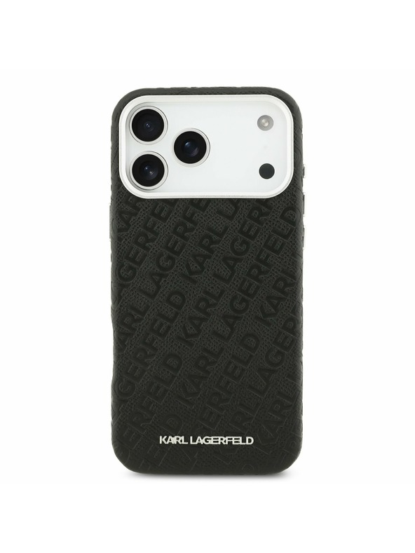 Karl Lagerfeld Karl Lagerfeld Grained PU Repeated Logo MagSafe Zadní Kryt pro iPhone 17 Pro Max Black