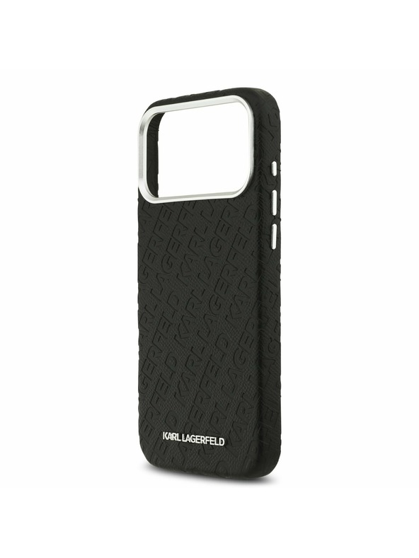 Karl Lagerfeld Karl Lagerfeld Grained PU Repeated Logo MagSafe Zadní Kryt pro iPhone 17 Pro Max Black