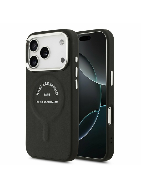 Karl Lagerfeld Karl Lagerfeld PU RSG Logo MagSafe Zadní Kryt pro iPhone 17 Pro Max Black