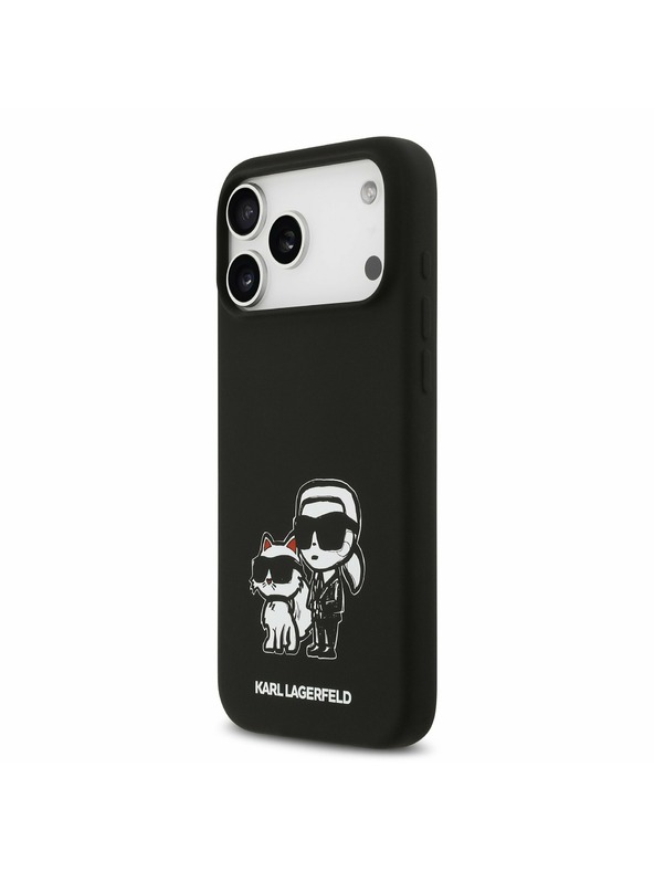 Karl Lagerfeld Karl Lagerfeld Liquid Silicone K&CH Sketch MagSafe Zadní Kryt pro iPhone 17 Pro Max Black