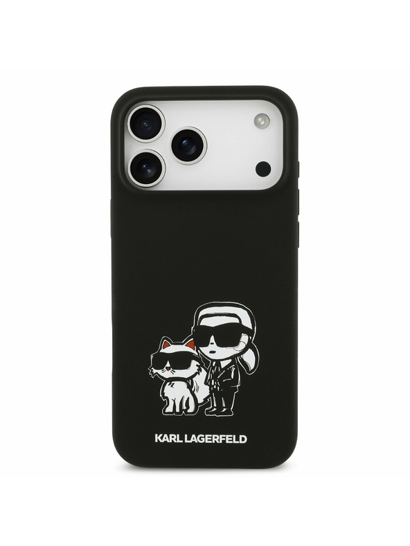 Karl Lagerfeld Karl Lagerfeld Liquid Silicone K&CH Sketch MagSafe Zadní Kryt pro iPhone 17 Pro Max Black