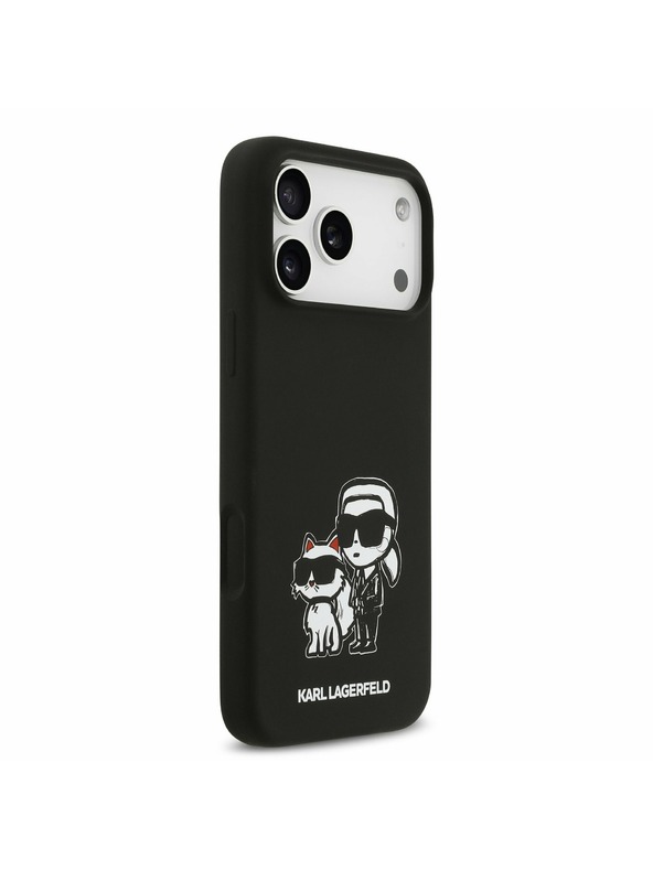 Karl Lagerfeld Karl Lagerfeld Liquid Silicone K&CH Sketch MagSafe Zadní Kryt pro iPhone 17 Pro Max Black