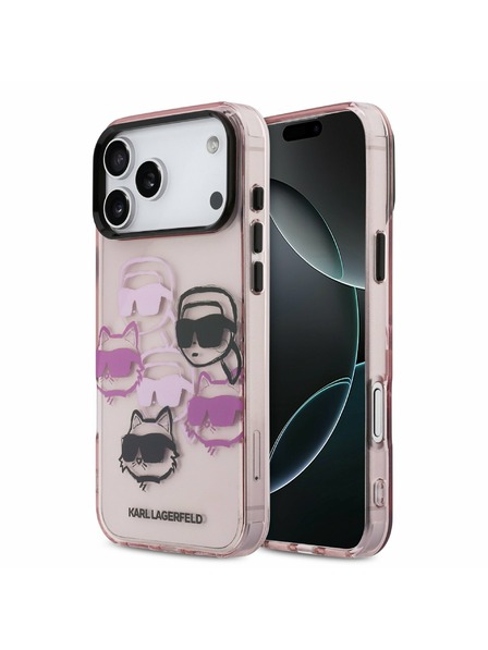 Karl Lagerfeld Karl Lagerfeld IML Multi K&CH Heads Zadní Kryt pro iPhone 17 Pro Max Pink