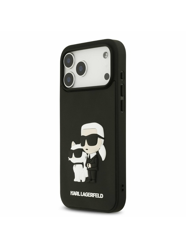 Karl Lagerfeld Karl Lagerfeld 3D Rubber Karl and Choupette Zadní Kryt pro iPhone 17 Pro Max Black