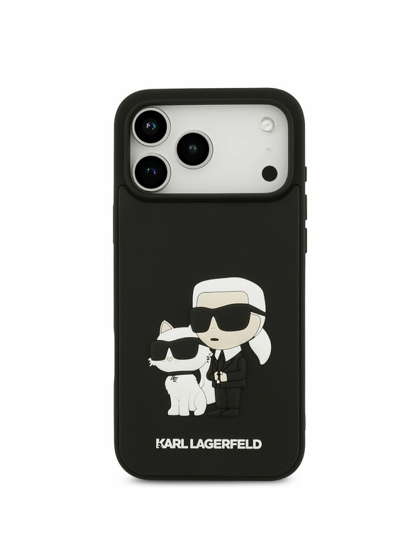 Karl Lagerfeld Karl Lagerfeld 3D Rubber Karl and Choupette Zadní Kryt pro iPhone 17 Pro Max Black