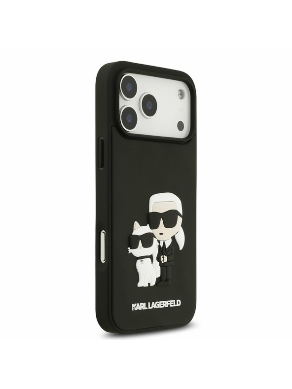 Karl Lagerfeld Karl Lagerfeld 3D Rubber Karl and Choupette Zadní Kryt pro iPhone 17 Pro Max Black