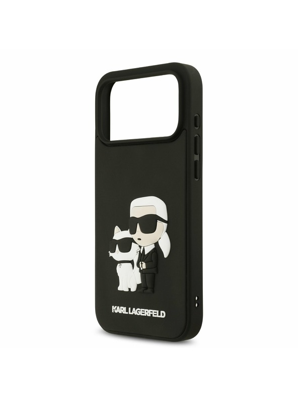 Karl Lagerfeld Karl Lagerfeld 3D Rubber Karl and Choupette Zadní Kryt pro iPhone 17 Pro Max Black