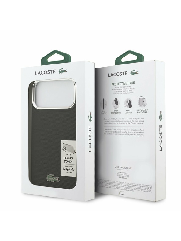 Lacoste Lacoste Iconic Petit Pique Camera Stand MagSafe Zadní Kryt pro iPhone 17 Pro Max Black