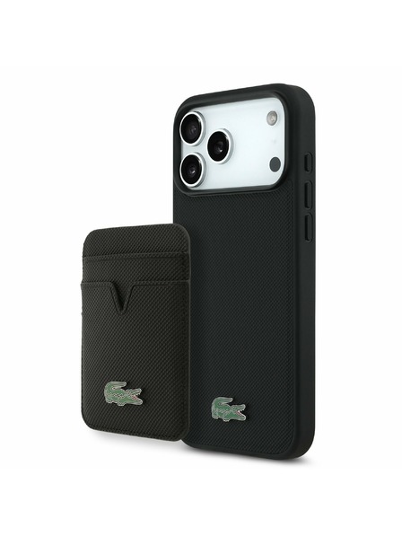 Lacoste Lacoste Iconic Petit Pique MagSafe Zadní Kryt + Peněženka pro iPhone 17 Pro Max Black
