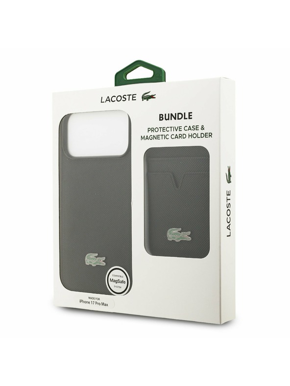 Lacoste Lacoste Iconic Petit Pique MagSafe Zadní Kryt + Peněženka pro iPhone 17 Pro Max Black