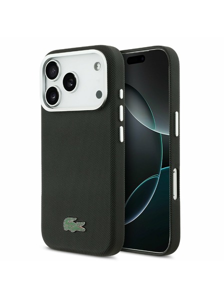 Lacoste Lacoste PVC Iconic Petit Pique Metal Logo MagSafe Zadní Kryt pro iPhone 17 Pro Max Black