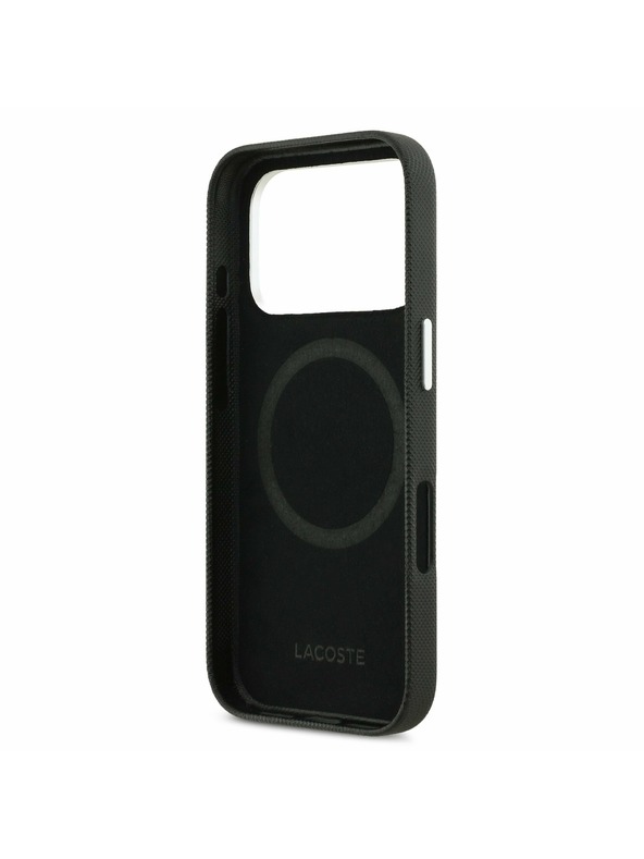 Lacoste Lacoste PVC Iconic Petit Pique Metal Logo MagSafe Zadní Kryt pro iPhone 17 Pro Max Black