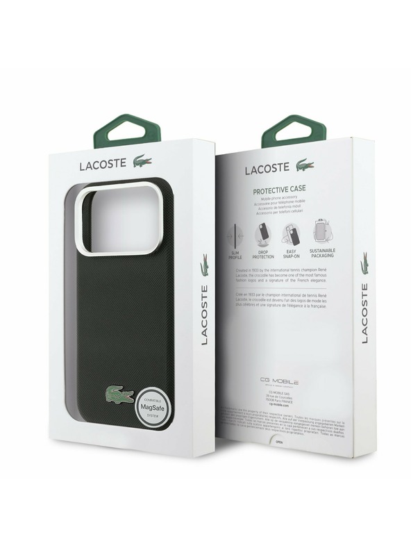 Lacoste Lacoste PVC Iconic Petit Pique Metal Logo MagSafe Zadní Kryt pro iPhone 17 Pro Max Black