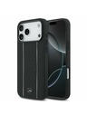 Mercedes Mercedes Leather Star Pattern and Stripes MagSafe Zadní Kryt pro iPhone 17 Pro Max Black/White