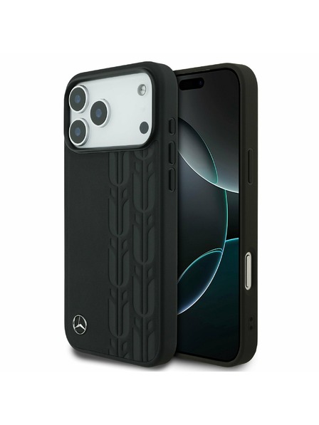 Mercedes Mercedes Leather Laurel Leaves MagSafe Zadní Kryt pro iPhone 17 Pro Max Black