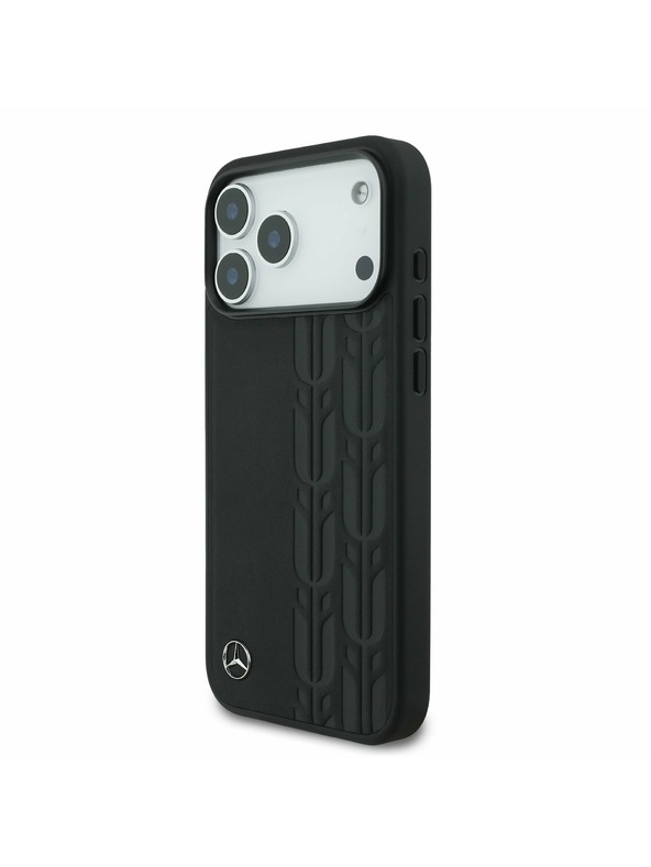 Mercedes Mercedes Leather Laurel Leaves MagSafe Zadní Kryt pro iPhone 17 Pro Max Black
