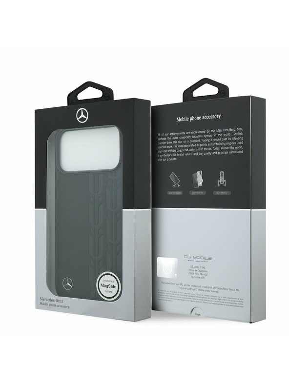 Mercedes Mercedes Leather Laurel Leaves MagSafe Zadní Kryt pro iPhone 17 Pro Max Black