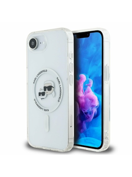Karl Lagerfeld Karl Lagerfeld IML K&CH Heads Metal Frame MagSafe Zadní Kryt pro iPhone 16e/17e Transparent