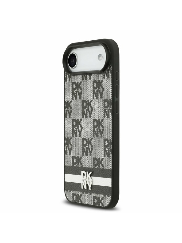 DKNY DKNY PU Leather Checkered Pattern and Stripe Zadní Kryt pro iPhone Air Black