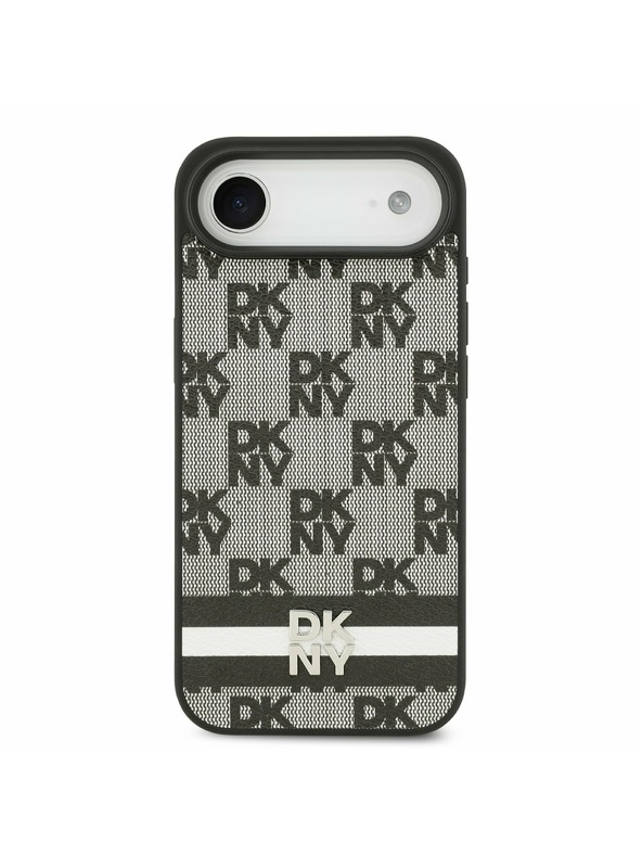 DKNY DKNY PU Leather Checkered Pattern and Stripe Zadní Kryt pro iPhone Air Black