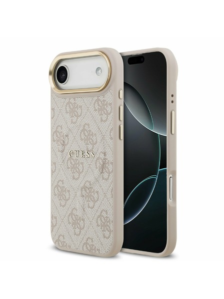 Guess Guess PU Leather 4G Gold Frame MagSafe Zadní Kryt pro iPhone Air Pink