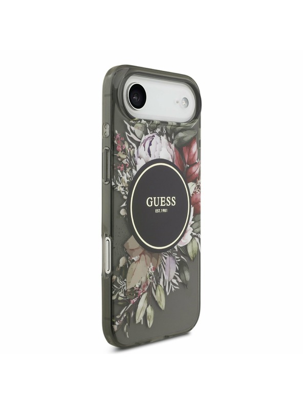 Guess Guess IML Flowers Strap MagSafe Zadní Kryt pro iPhone Air Black