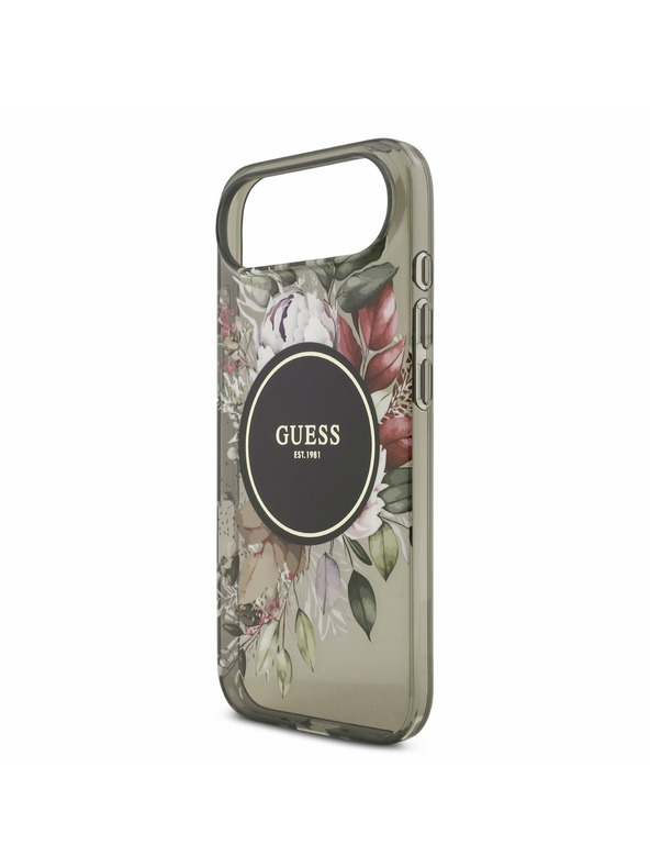 Guess Guess IML Flowers Strap MagSafe Zadní Kryt pro iPhone Air Black