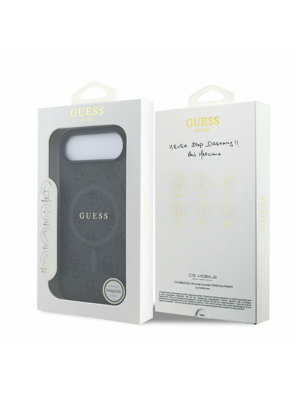 Guess Guess PU Leather 4G Colored Ring MagSafe Zadní Kryt pro iPhone Air Black