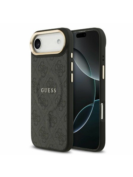 Guess Guess PU Leather 4G Gold Frame MagSafe Zadní Kryt pro iPhone Air Black