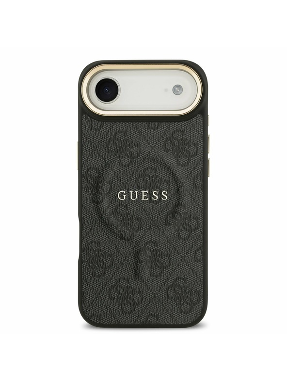 Guess Guess PU Leather 4G Gold Frame MagSafe Zadní Kryt pro iPhone Air Black