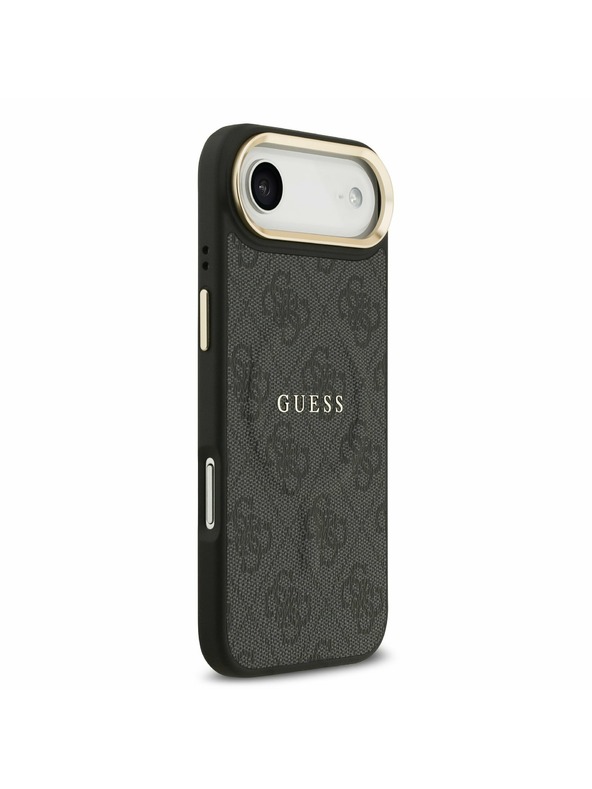 Guess Guess PU Leather 4G Gold Frame MagSafe Zadní Kryt pro iPhone Air Black