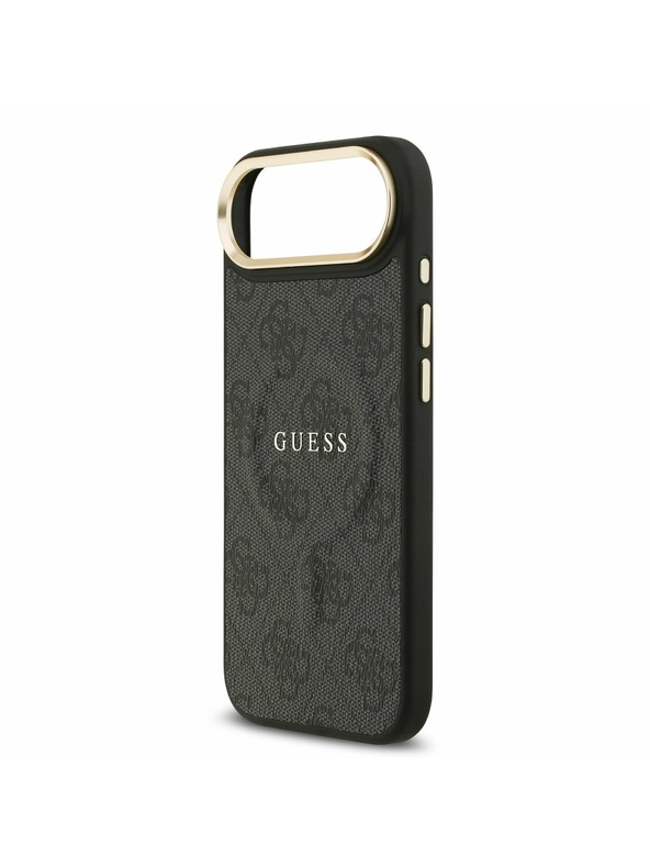 Guess Guess PU Leather 4G Gold Frame MagSafe Zadní Kryt pro iPhone Air Black