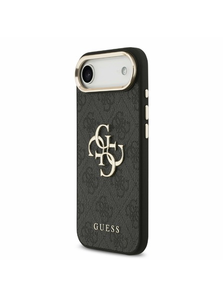 Guess Guess PU Leather 4G Metal Logo Gold Frame Zadní Kryt pro iPhone Air Black