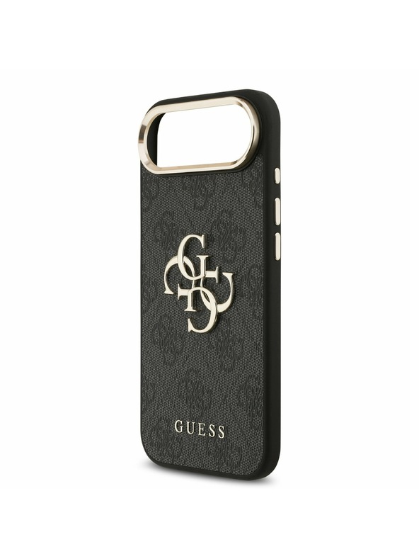 Guess Guess PU Leather 4G Metal Logo Gold Frame Zadní Kryt pro iPhone Air Black