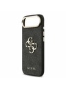 Guess Guess PU Leather 4G Metal Logo Gold Frame Zadní Kryt pro iPhone Air Black