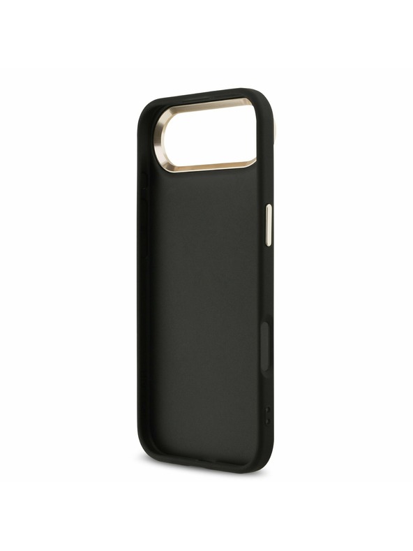 Guess Guess PU Leather 4G Metal Logo Gold Frame Zadní Kryt pro iPhone Air Black
