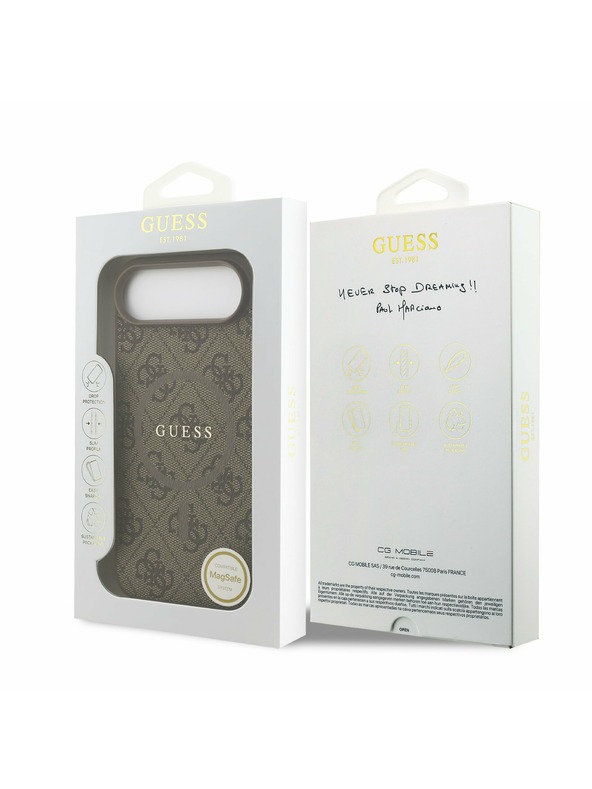 Guess Guess PU Leather 4G Colored Ring MagSafe Zadní Kryt pro iPhone Air Brown