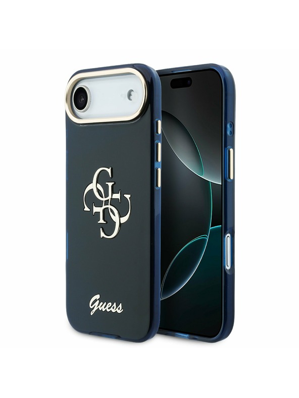 Guess Guess IML 4G Script Metal Logo Zadní Kryt pro iPhone Air Blue
