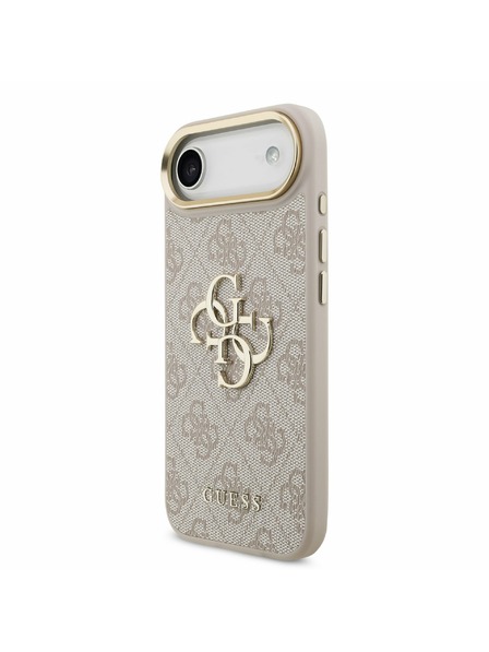 Guess Guess PU Leather 4G Metal Logo Gold Frame Zadní Kryt pro iPhone Air Pink