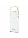 Guess Guess IML Glitter Script Strap MagSafe Zadní Kryt pro iPhone Air Transparent