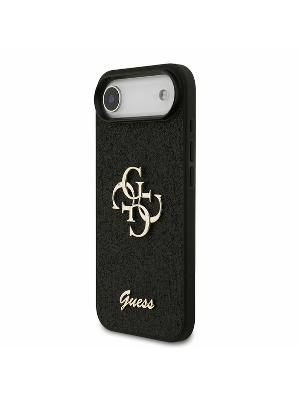 Guess Guess PU Fixed Glitter 4G Metal Logo Zadní Kryt pro iPhone Air Black