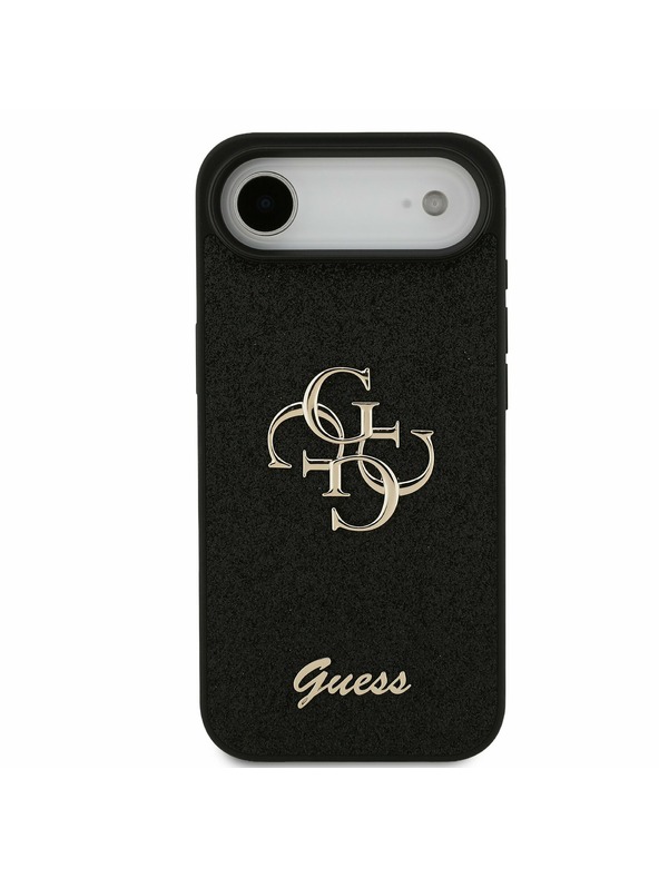 Guess Guess PU Fixed Glitter 4G Metal Logo Zadní Kryt pro iPhone Air Black