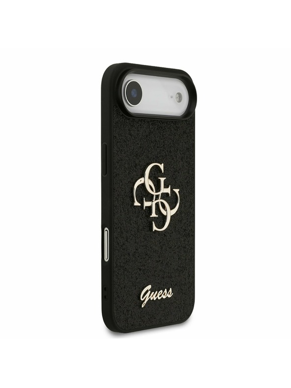 Guess Guess PU Fixed Glitter 4G Metal Logo Zadní Kryt pro iPhone Air Black