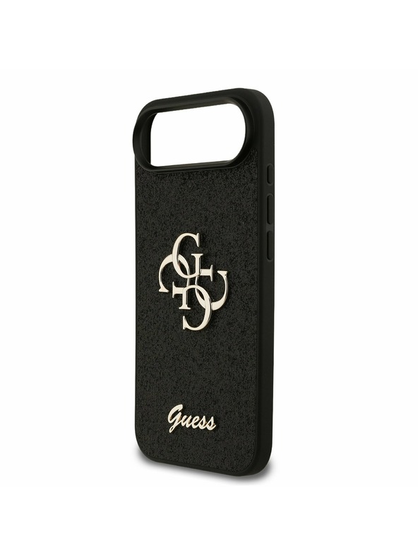 Guess Guess PU Fixed Glitter 4G Metal Logo Zadní Kryt pro iPhone Air Black