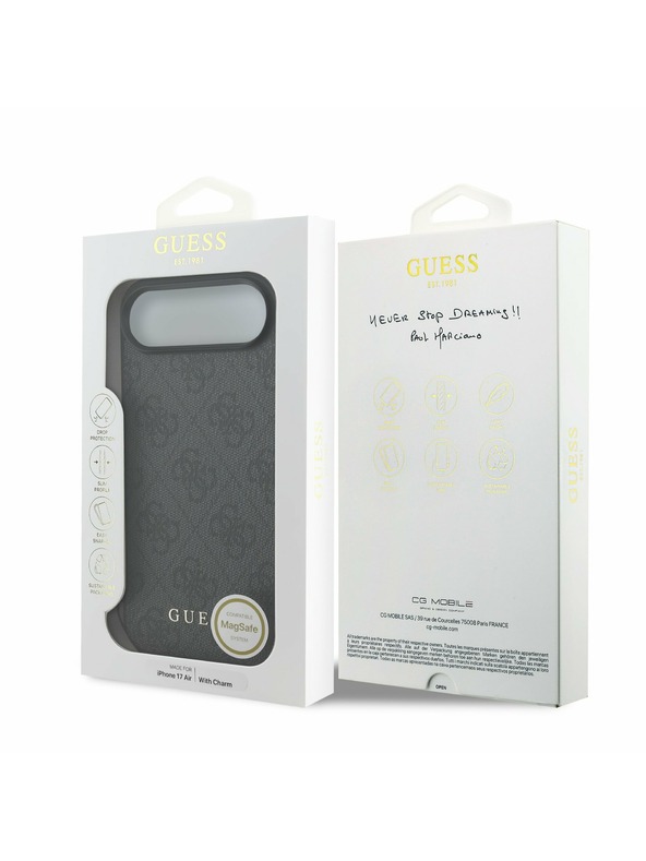Guess Guess 4G Charm MagSafe Zadní Kryt pro iPhone Air Tone on Tone Grey